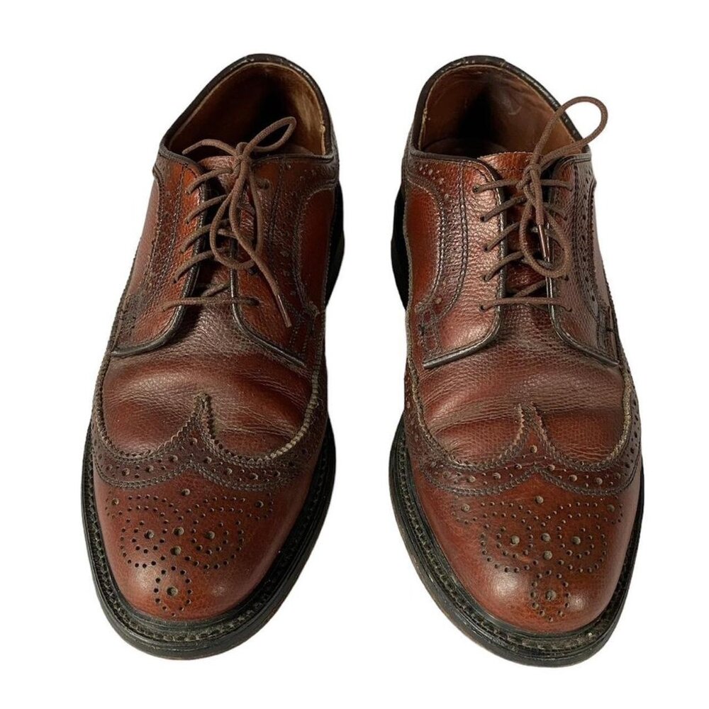 Vintage Dexter Made In Usa Wingtop Leather Dress Shoes Oxfords Brouges Size 8.5